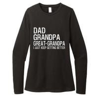 Dad Grandpa Great Grandpa Funny Fathers Day Grandpa Gift Womens CVC Long Sleeve Shirt