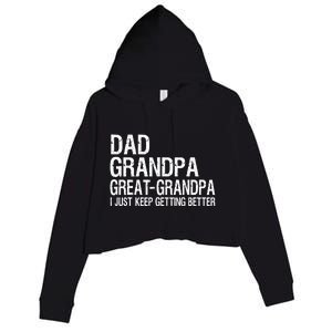 Dad Grandpa Great Grandpa Funny Fathers Day Grandpa Gift Crop Fleece Hoodie