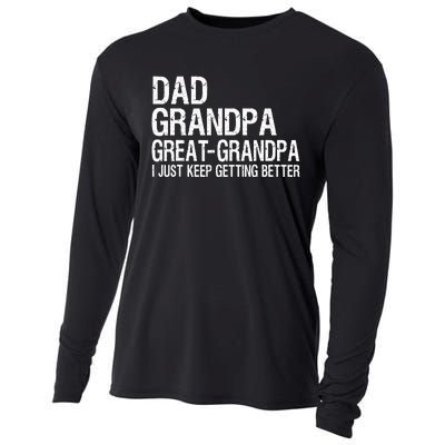 Dad Grandpa Great Grandpa Funny Fathers Day Grandpa Gift Cooling Performance Long Sleeve Crew