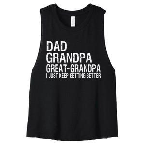 Dad Grandpa Great Grandpa Funny Fathers Day Grandpa Gift Women's Racerback Cropped Tank