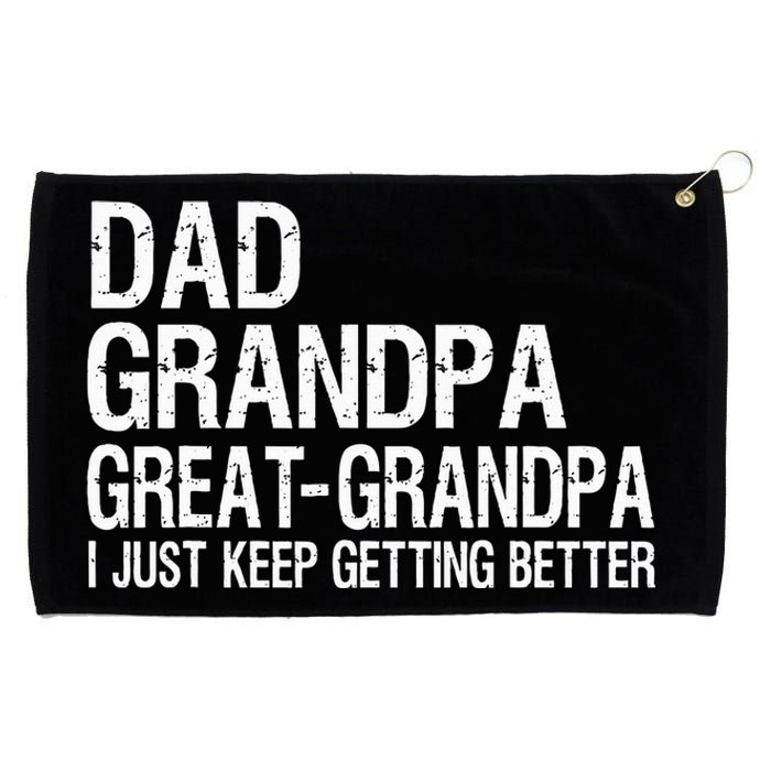 Dad Grandpa Great Grandpa Funny Fathers Day Grandpa Gift Grommeted Golf Towel