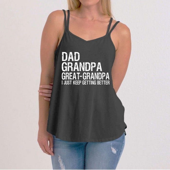 Dad Grandpa Great Grandpa Funny Fathers Day Grandpa Gift Women's Strappy Tank