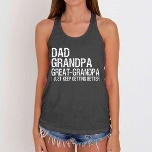 Dad Grandpa Great Grandpa Funny Fathers Day Grandpa Gift Women's Knotted Racerback Tank