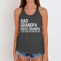 Dad Grandpa Great Grandpa Funny Fathers Day Grandpa Gift Women's Knotted Racerback Tank