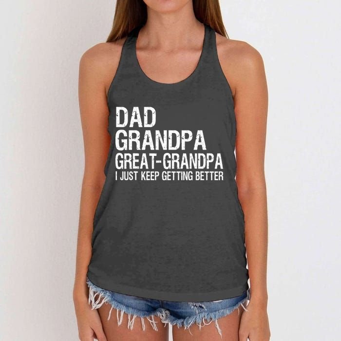 Dad Grandpa Great Grandpa Funny Fathers Day Grandpa Gift Women's Knotted Racerback Tank