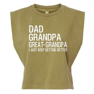 Dad Grandpa Great Grandpa Funny Fathers Day Grandpa Gift Garment-Dyed Women's Muscle Tee