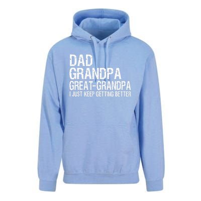 Dad Grandpa Great Grandpa Funny Fathers Day Grandpa Gift Unisex Surf Hoodie