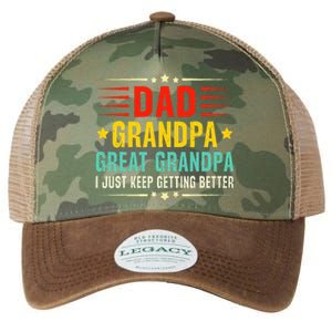 Dad Grandpa Great Grandpa Cool Legacy Tie Dye Trucker Hat