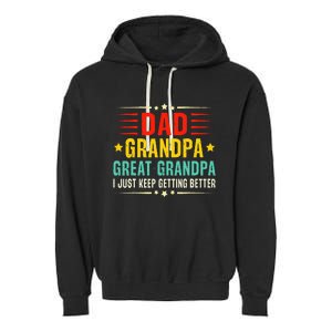 Dad Grandpa Great Grandpa Cool Garment-Dyed Fleece Hoodie