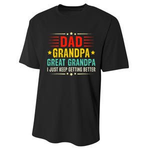 Dad Grandpa Great Grandpa Cool Performance Sprint T-Shirt