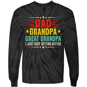 Dad Grandpa Great Grandpa Cool Tie-Dye Long Sleeve Shirt