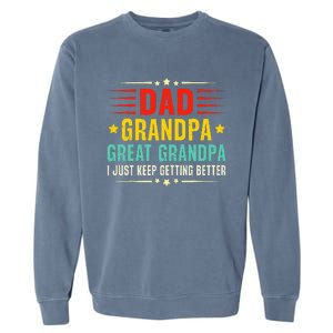 Dad Grandpa Great Grandpa Cool Garment-Dyed Sweatshirt