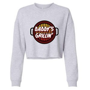 Daddy's Grillin' Gift Barbeque Party Gift Father's Day Gift Cropped Pullover Crew