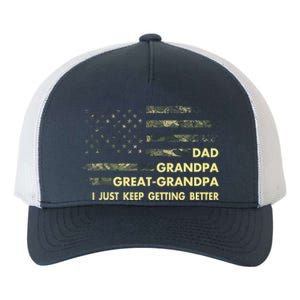 Dad Grandpa Great Grandpa Fathers Day Flag Gift Tee Yupoong Adult 5-Panel Trucker Hat