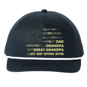 Dad Grandpa Great Grandpa Fathers Day Flag Gift Tee Snapback Five-Panel Rope Hat