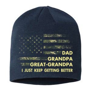 Dad Grandpa Great Grandpa Fathers Day Flag Gift Tee Sustainable Beanie