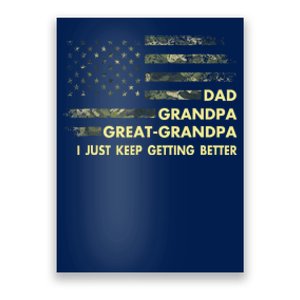 Dad Grandpa Great Grandpa Fathers Day Flag Gift Tee Poster