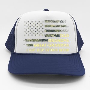 Dad Grandpa Great Grandpa Fathers Day Flag Gift Tee Trucker Hat