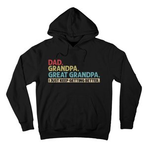 Dad Grandpa Great Grandpa I Just Keep Getting Beeter Family Retro Hoodie