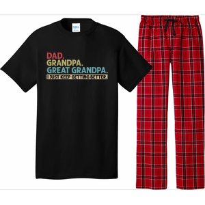 Dad Grandpa Great Grandpa I Just Keep Getting Beeter Family Retro Pajama Set