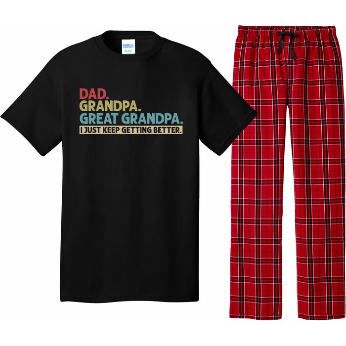 Dad Grandpa Great Grandpa I Just Keep Getting Beeter Family Retro Pajama Set