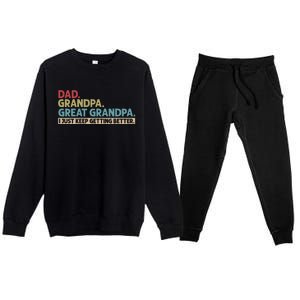 Dad Grandpa Great Grandpa I Just Keep Getting Beeter Family Retro Premium Crewneck Sweatsuit Set