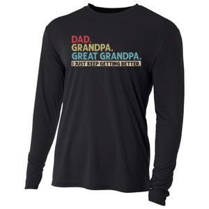 Dad Grandpa Great Grandpa I Just Keep Getting Beeter Family Retro Cooling Performance Long Sleeve Crew