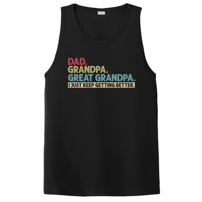 Dad Grandpa Great Grandpa I Just Keep Getting Beeter Family Retro PosiCharge Competitor Tank