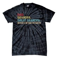 Dad Grandpa Great Grandpa I Just Keep Getting Beeter Family Retro Tie-Dye T-Shirt