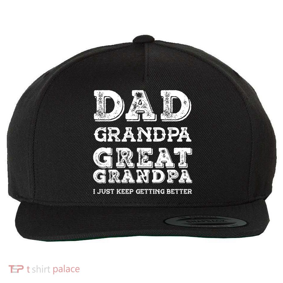 Dad Grandpa Great Grandpa I Just Keep Getting Better Funny Gift Wool Snapback Cap