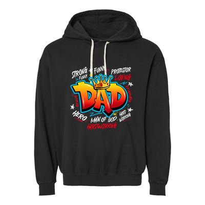 Dad Gifts Gifts For Dad Dad Graffiti Father’S Day Garment-Dyed Fleece Hoodie