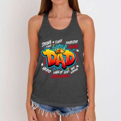 Dad Gifts Gifts For Dad Dad Graffiti Father’S Day Women's Knotted Racerback Tank