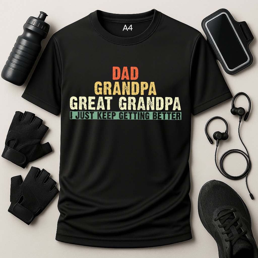 Dad Grandpa Great Grandpa Funny fathers day Great Grandpa Cooling Performance Crew T-Shirt