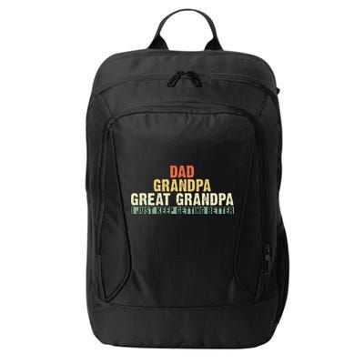Dad Grandpa Great Grandpa Funny fathers day Great Grandpa City Backpack