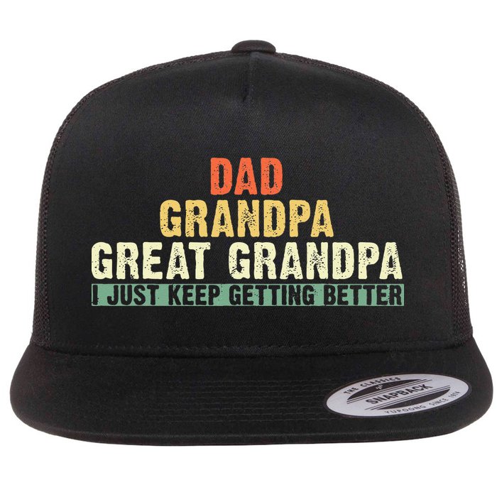 Dad Grandpa Great Grandpa Funny fathers day Great Grandpa Flatbill Hat