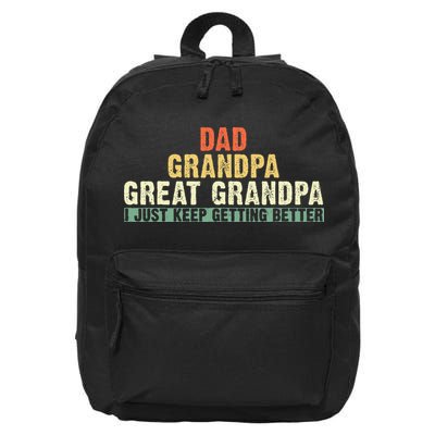 Dad Grandpa Great Grandpa Funny fathers day Great Grandpa 16 in Basic Backpack