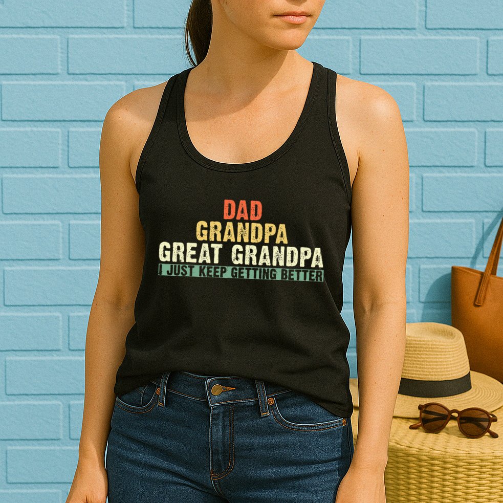 Dad Grandpa Great Grandpa Funny fathers day Great Grandpa Womens Tank Top