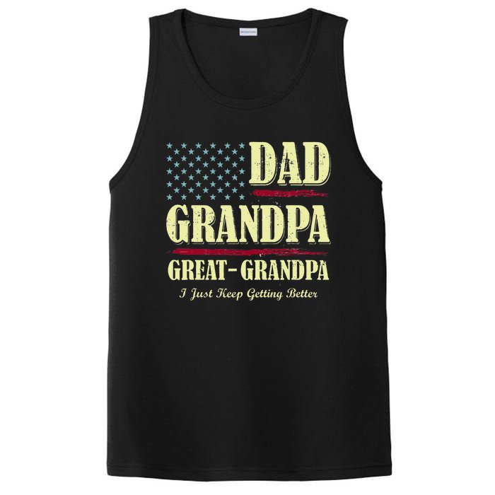 Dad Grandpa Great Grandpa I Just Keep Getting Better Vintage PosiCharge Competitor Tank