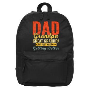 Dad Grandpa Great Grandpa For Fathers Day 16 in Basic Backpack