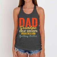 Dad Grandpa Great Grandpa For Fathers Day Women's Knotted Racerback Tank