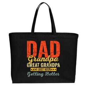 Dad Grandpa Great Grandpa For Fathers Day Cotton Canvas Jumbo Tote