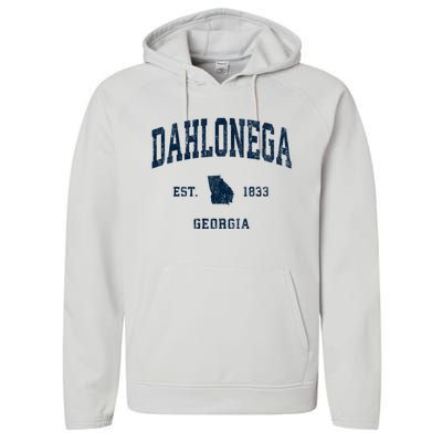 Dahlonega Georgia Ga Vintage Athletic Performance Fleece Hoodie