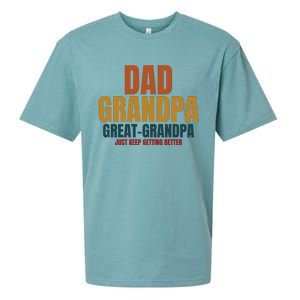 Dad Grandpa Great Grandpa Just Keep Getting Better Sueded Cloud Jersey T-Shirt