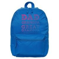 Dad Grandpa Great Grandpa I Just Keep Getting Better Funny Gift 16 in Basic Backpack