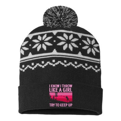 Disc Golf Game Of Throws Funny Frisbee Golf USA-Made Snowflake Beanie