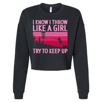 Disc Golf Game Of Throws Funny Frisbee Golf Cropped Pullover Crew