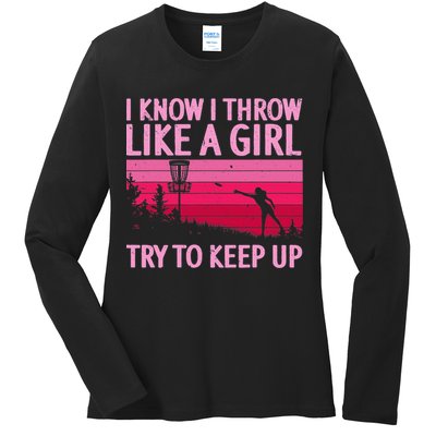 Disc Golf Game Of Throws Funny Frisbee Golf Ladies Long Sleeve Shirt