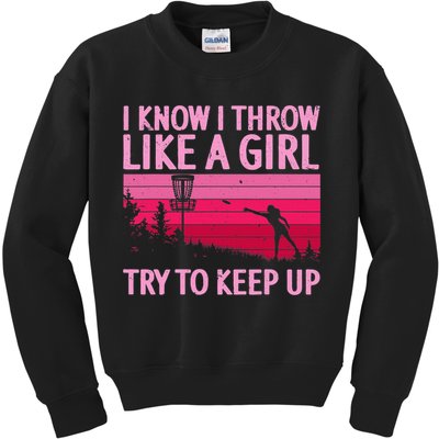 Disc Golf Game Of Throws Funny Frisbee Golf Kids Sweatshirt