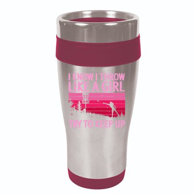 Disc Golf Game Of Throws Funny Frisbee Golf 16oz Travel Tumbler