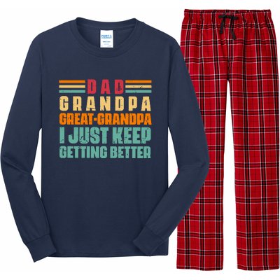 Dad Grandpa Great Grandpa I Just Keep Getting Better Vintage Long Sleeve Pajama Set